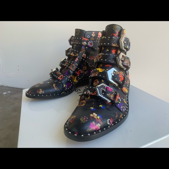 GIVENCHY Multicolor Floral Moto Bootie with Box - Picture 2 of 16